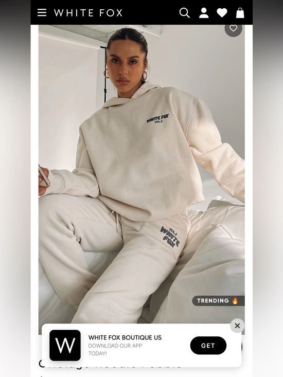 White Fox Boutique Pants - White Fox Cream Logo Hoodie & Jogger Set